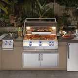 Fire Magic - 36-Inch Built-In Grill With Magic View Window, Rotisserie, And Analog Thermometer HSI, NAT - Natural Gas / Propane - A790I-8EAX-W
