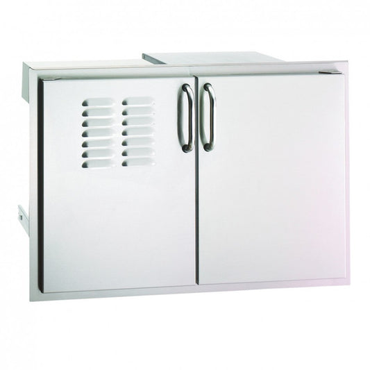 Fire Magic - Premium Flush Mount 30 Inch Double Doors With Tank Tray, Louvers, and Dual Drawers | 53930S-12T
