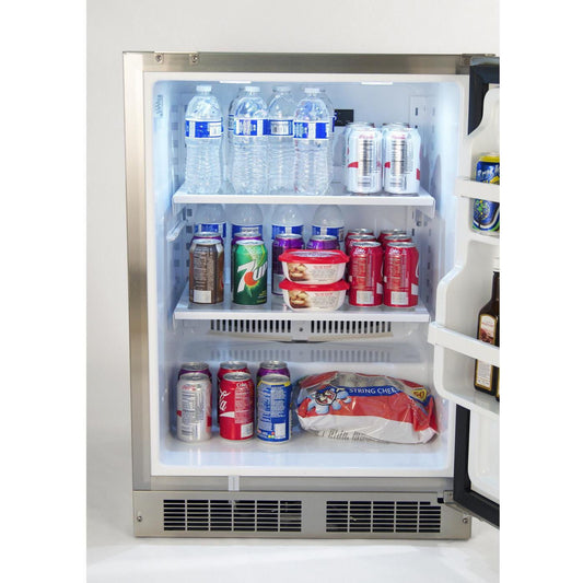 Fire Magic - 24-Inch 5.1 Cu. Ft. Left Hinge Outdoor Rated Compact Refrigerator | 3589-DL