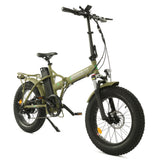 Ecotric Matt Green 48V Fat Tire Portable And Folding Electric Bike With Color Lcd Display