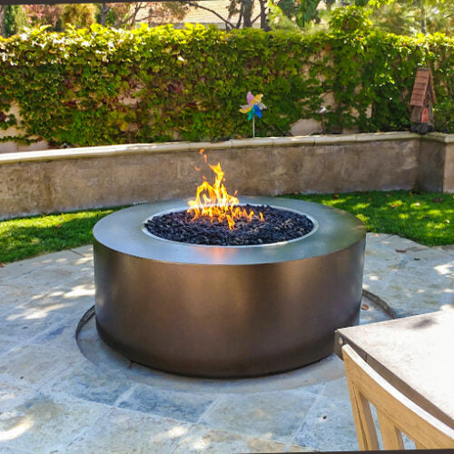 The Outdoor Plus - Beverly 42 Inch Powder Coat Steel Match Lit Fire Pit - OPT-42PCB
