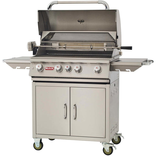 Bull Grills - 30-Inch 4-Burner Freestanding Propane OR Natural Gas Grill with Rear Infrared Burner