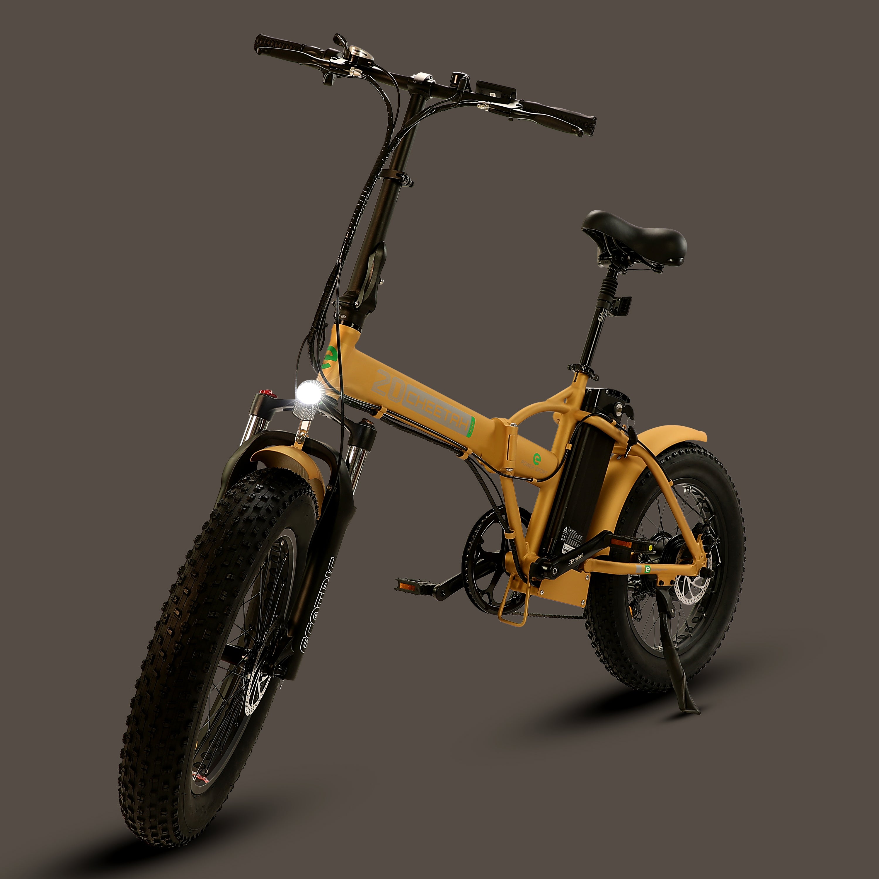 Ecotric 48V Gold Portable And Folding Fat Ebike With Lcd Display