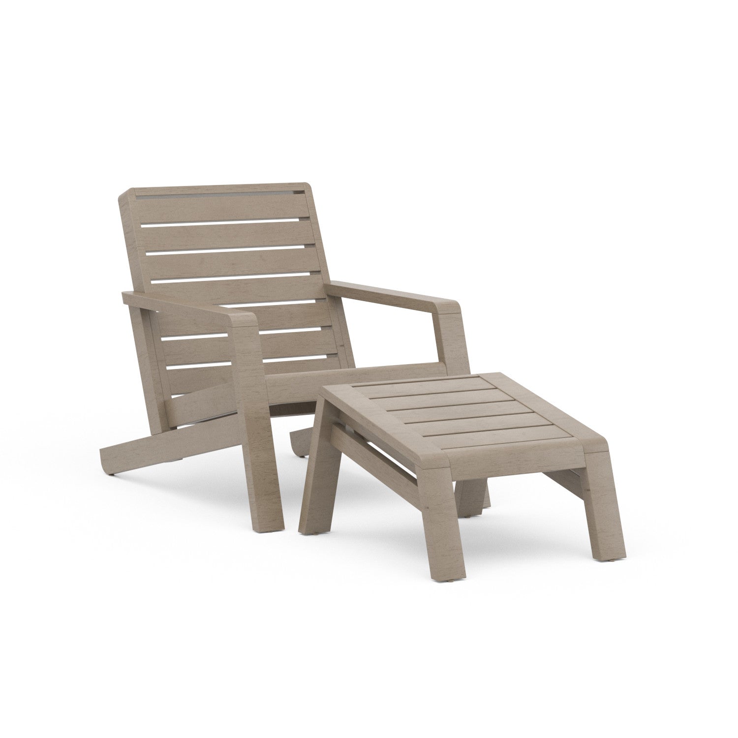 Sustain Outdoor Lounge Chair with Ottoman by Homestyles - Gray - Wood - 5675-12-90