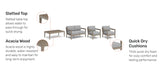 Sustain Outdoor Sofa 4-Piece Set by Homestyles - Gray - Wood - 5675-3010D21