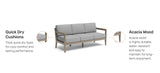 Sustain Outdoor Sofa by Homestyles - Gray - Wood - 5675-30