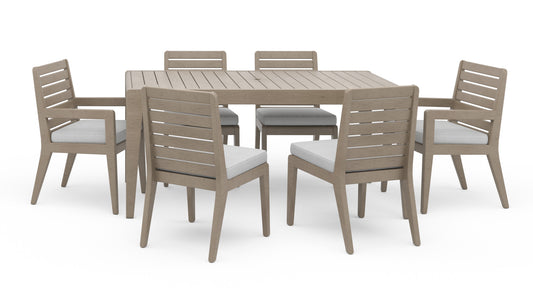 Sustain Outdoor Dining Table and Six Chairs by Homestyles - Gray - Wood - 5675-318180Q
