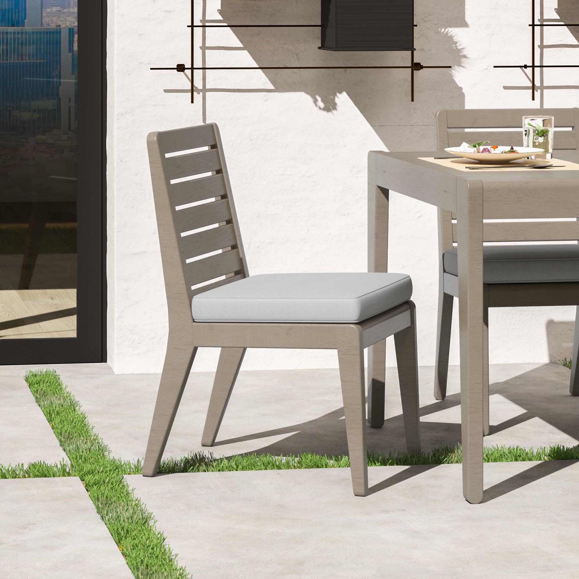 Sustain Outdoor Dining Chair Pair by Homestyles - Gray - Wood - 5675-80
