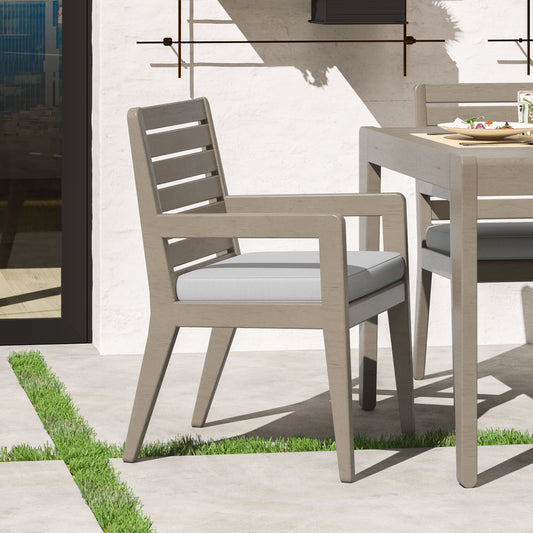 Sustain Outdoor Dining Armchair Pair by Homestyles - Gray - Wood - 5675-81