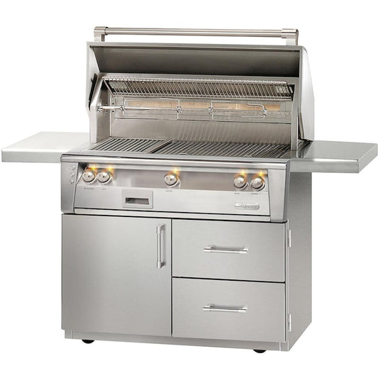 Alfresco ALXE 42-Inch Natural/Propane Gas Grill On Deluxe Cart With Sear Zone And Rotisserie - ALXE-42SZCD