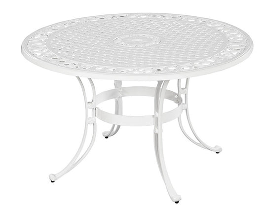 Sanibel 5 Piece Outdoor Dining Set by Homestyles - White - Aluminum, Upholstered, Fabric - 6652-305C