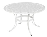 Sanibel 5 Piece Outdoor Dining Set by Homestyles - White - Aluminum, Upholstered, Fabric - 6652-305C
