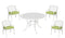 Sanibel 5 Piece Outdoor Dining Set by Homestyles - White - Aluminum, Upholstered, Fabric - 6652-308C