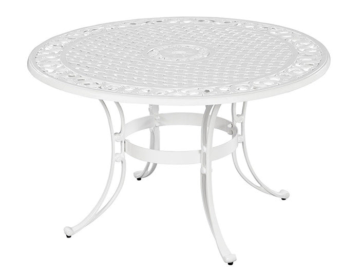 Sanibel 5 Piece Outdoor Dining Set by Homestyles - White - Aluminum, Upholstered, Fabric - 6652-308C