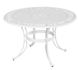 Sanibel 5 Piece Outdoor Dining Set by Homestyles - White - Aluminum, Upholstered, Fabric - 6652-325C