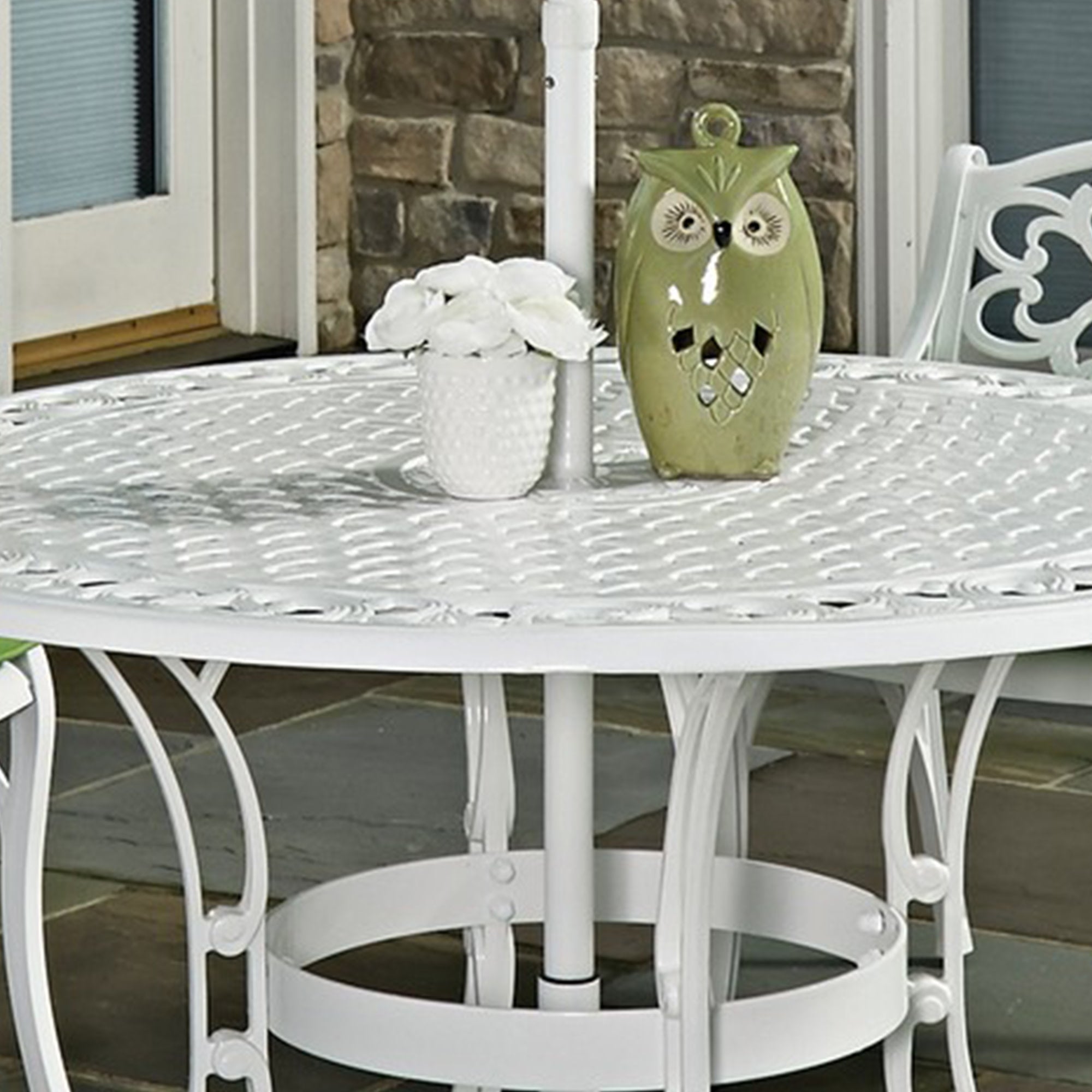 Sanibel Outdoor Dining Table by Homestyles - White - Aluminum - 6652-32