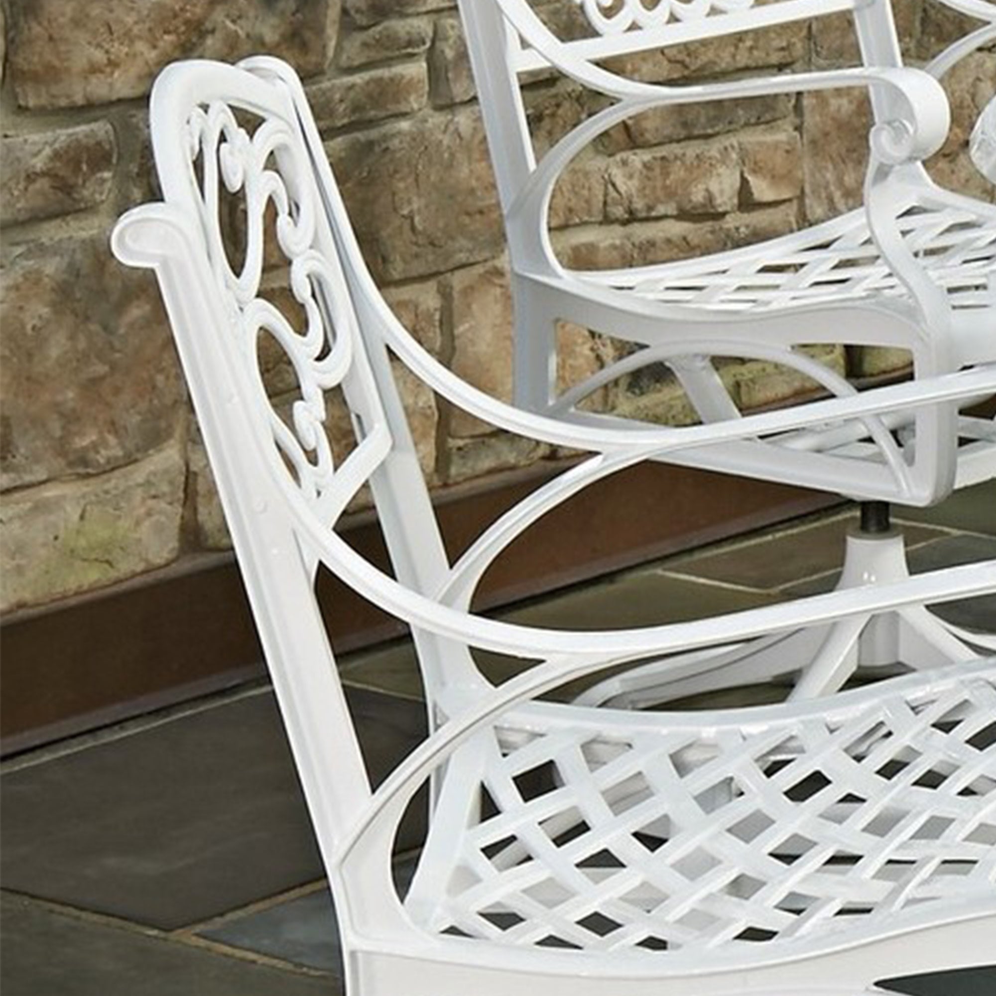 Sanibel Outdoor Swivel Rocking Chair by Homestyles - White - Aluminum - 6652-53