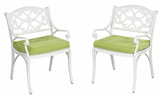 Sanibel Outdoor Chair Pair by Homestyles - White - Aluminum - 6652-80C