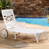 Sanibel Outdoor Chaise Lounge by Homestyles - White - Aluminum - 6652-83