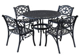 Sanibel 5 Piece Outdoor Dining Set by Homestyles - Black - Aluminum - 6654-308