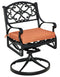 Sanibel Outdoor Swivel Rocking Chair by Homestyles - Black - Aluminum, Upholstered, Fabric - 6654-53C