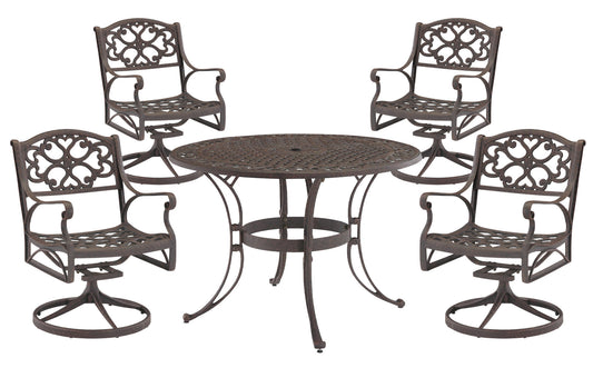 Sanibel 5 Piece Outdoor Dining Set by Homestyles - Bronze - Aluminum - 6655-305