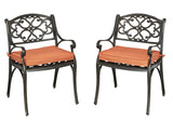 Sanibel 5 Piece Outdoor Dining Set by Homestyles - Bronze - Aluminum, Upholstered, Fabric - 6655-308C