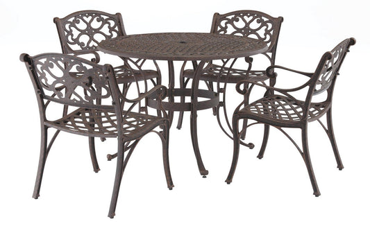 Sanibel 5 Piece Outdoor Dining Set by Homestyles - Bronze - Aluminum - 6655-308