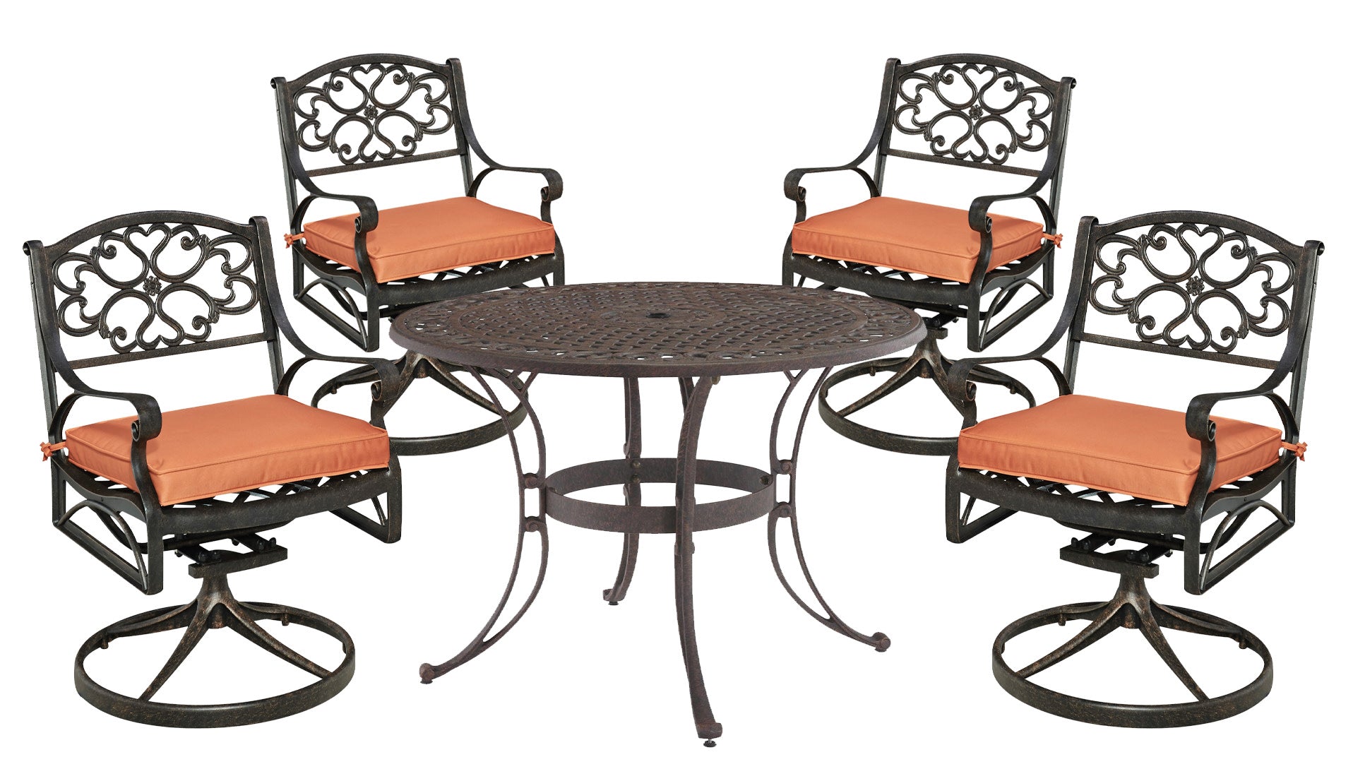 Sanibel 5 Piece Outdoor Dining Set by Homestyles - Bronze - Aluminum - 6655-325C