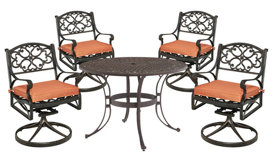 Sanibel 5 Piece Outdoor Dining Set by Homestyles - Bronze - Aluminum - 6655-325C