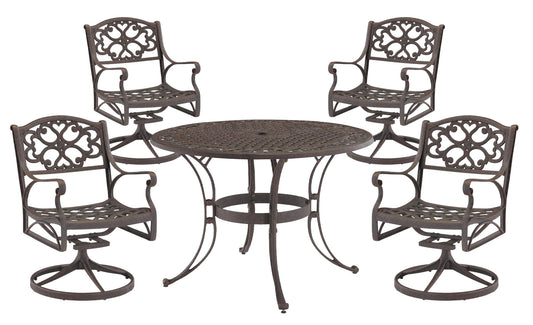 Sanibel 5 Piece Outdoor Dining Set by Homestyles - Bronze - Aluminum - 6655-325