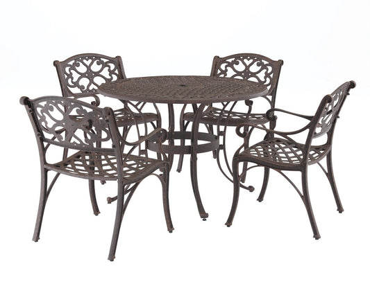 Sanibel 5 Piece Outdoor Dining Set by Homestyles - Bronze - Aluminum - 6655-328