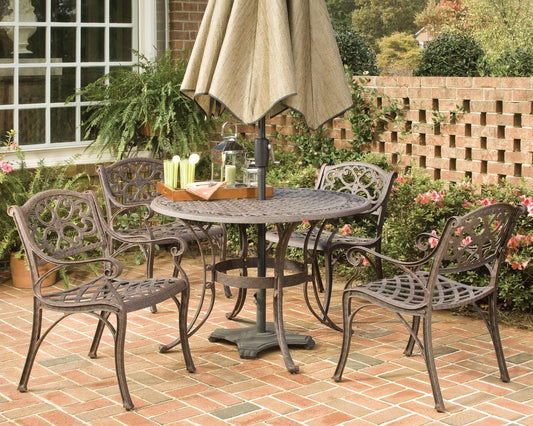Sanibel 5 Piece Outdoor Dining Set by Homestyles - Bronze - Aluminum - 6655-328
