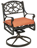 Sanibel Outdoor Swivel Rocking Chair by Homestyles - Bronze - Aluminum, Upholstered, Fabric - 6655-53C
