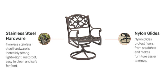 Sanibel Outdoor Swivel Rocking Chair by Homestyles - Bronze - Aluminum - 6655-53