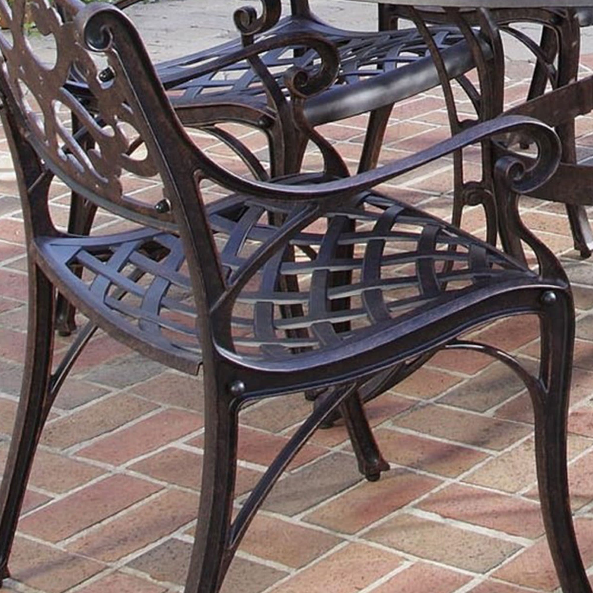 Sanibel Outdoor Chair Pair by Homestyles - Bronze - Aluminum - 6655-80