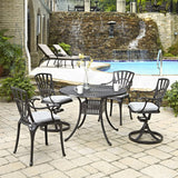Grenada 5 Piece Outdoor Dining Set by Homestyles - Charcoal - Aluminum - 6660-3058C