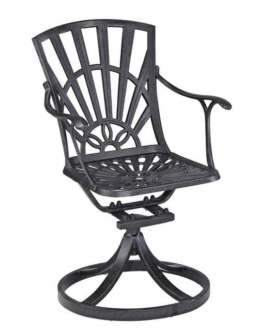 Grenada Outdoor Swivel Rocking Chair by Homestyles - Charcoal - Aluminum - 6660-53