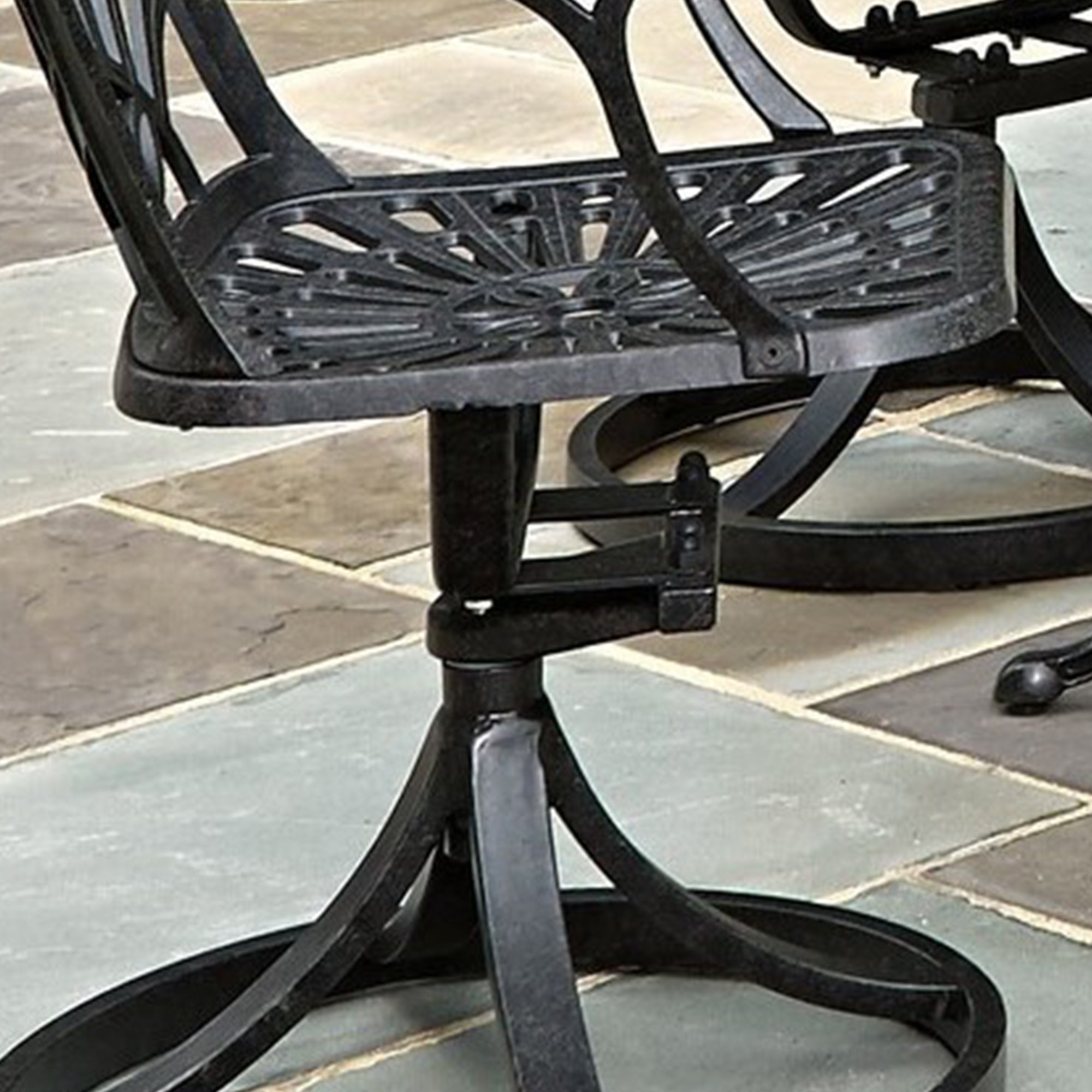 Grenada Outdoor Swivel Rocking Chair by Homestyles - Charcoal - Aluminum - 6660-53