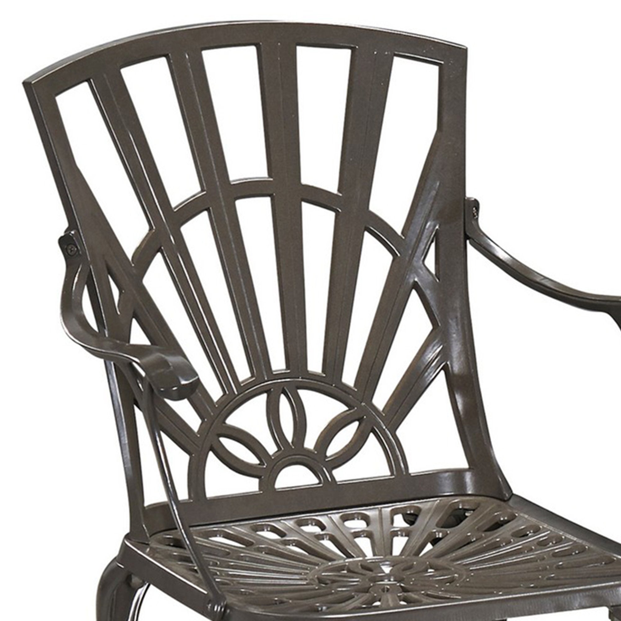 Grenada Outdoor Chair Pair by Homestyles - Khaki Gray - Aluminum - 6661-80