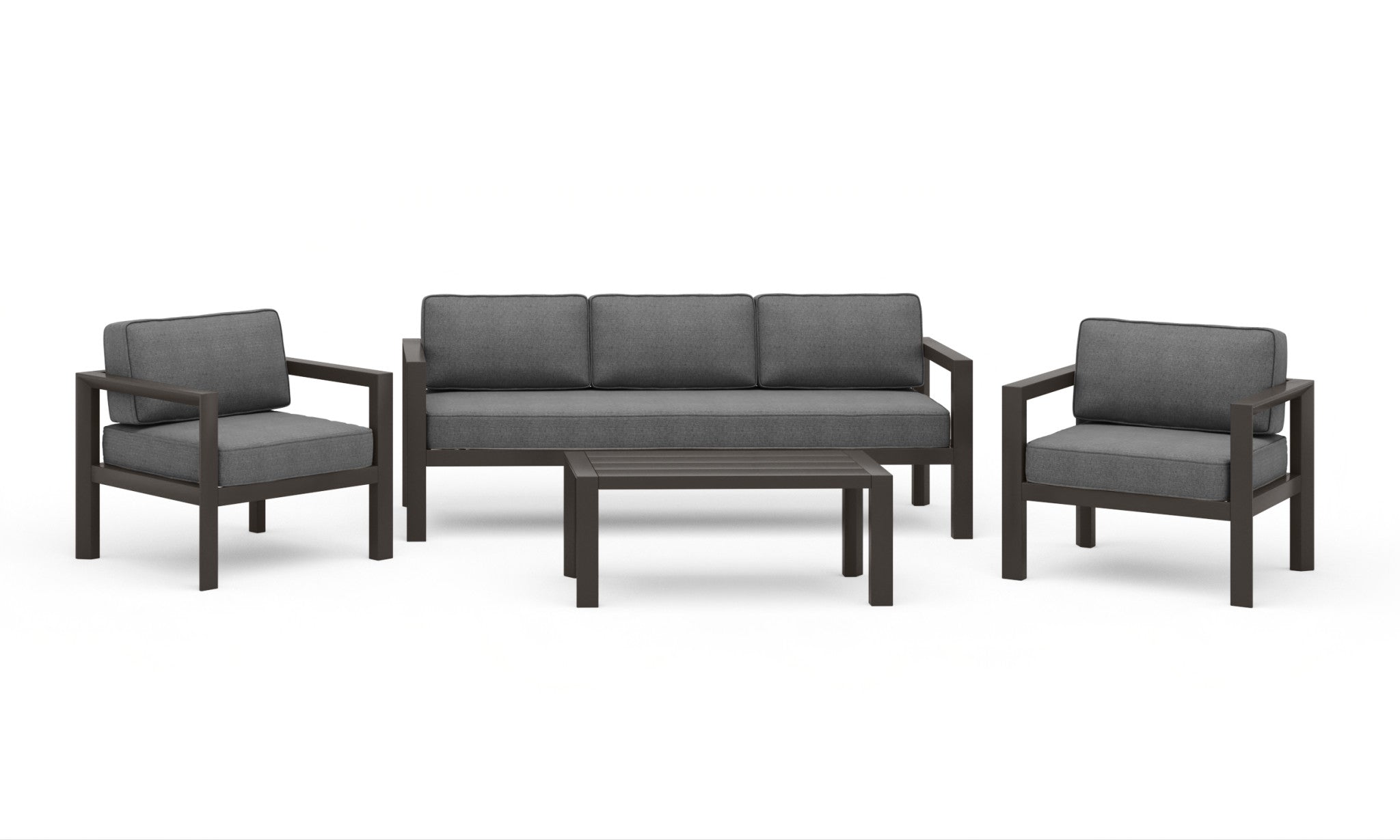Grayton Outdoor Aluminum Sofa 4-Piece Set by Homestyles - Gray - Aluminum - 6730-30-10D-21