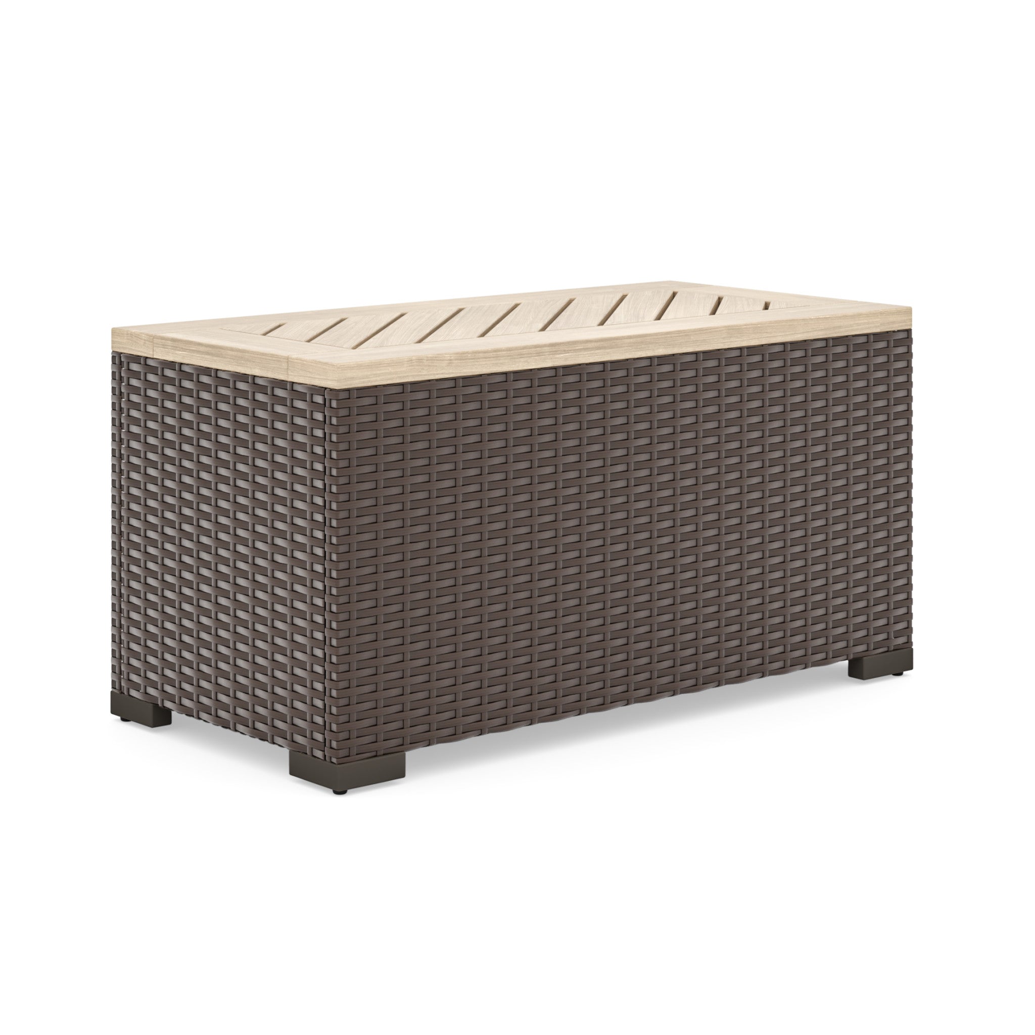 Palm Springs Outdoor Chair Pair and Storage Table by Homestyles - Brown - Rattan - 6800-12D-23