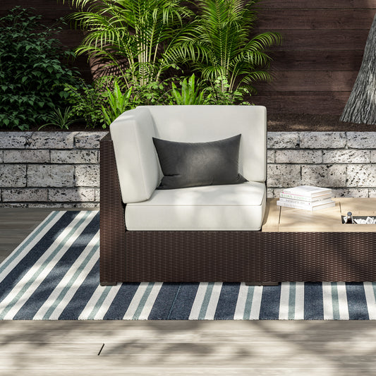 Palm Springs Outdoor Sectional Side Chair by Homestyles - Brown - Rattan - 6800-12