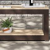 Palm Springs Outdoor Sofa Table by Homestyles - Brown - Rattan - 6800-22