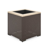 Palm Springs Outdoor Planter by Homestyles - Brown - Rattan - 6800-24