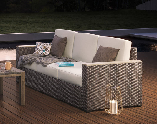 Palm Springs Outdoor Sofa by Homestyles - Brown - Rattan - 6800-30
