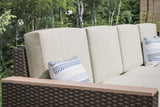Palm Springs Outdoor 4 Seat Sectional by Homestyles - Brown - Rattan - 6800-40