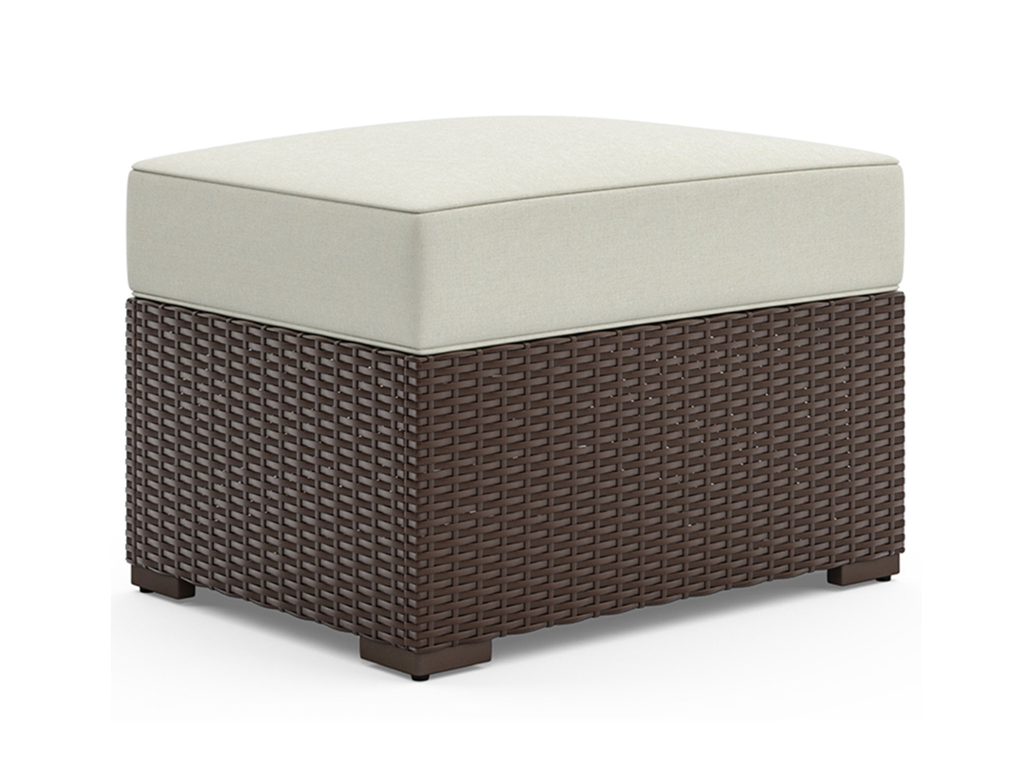 Palm Springs Outdoor 4 Seat Sectional, Ottoman and Side Table by Homestyles - Brown - Rattan - 6800-49-T