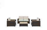 Palm Springs Outdoor Loveseat Set by Homestyles - Brown - Rattan - 6800-60-11D-21
