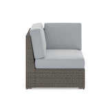 Boca Raton Outdoor Sectional Side Chair by Homestyles - Brown - Rattan - 6801-12